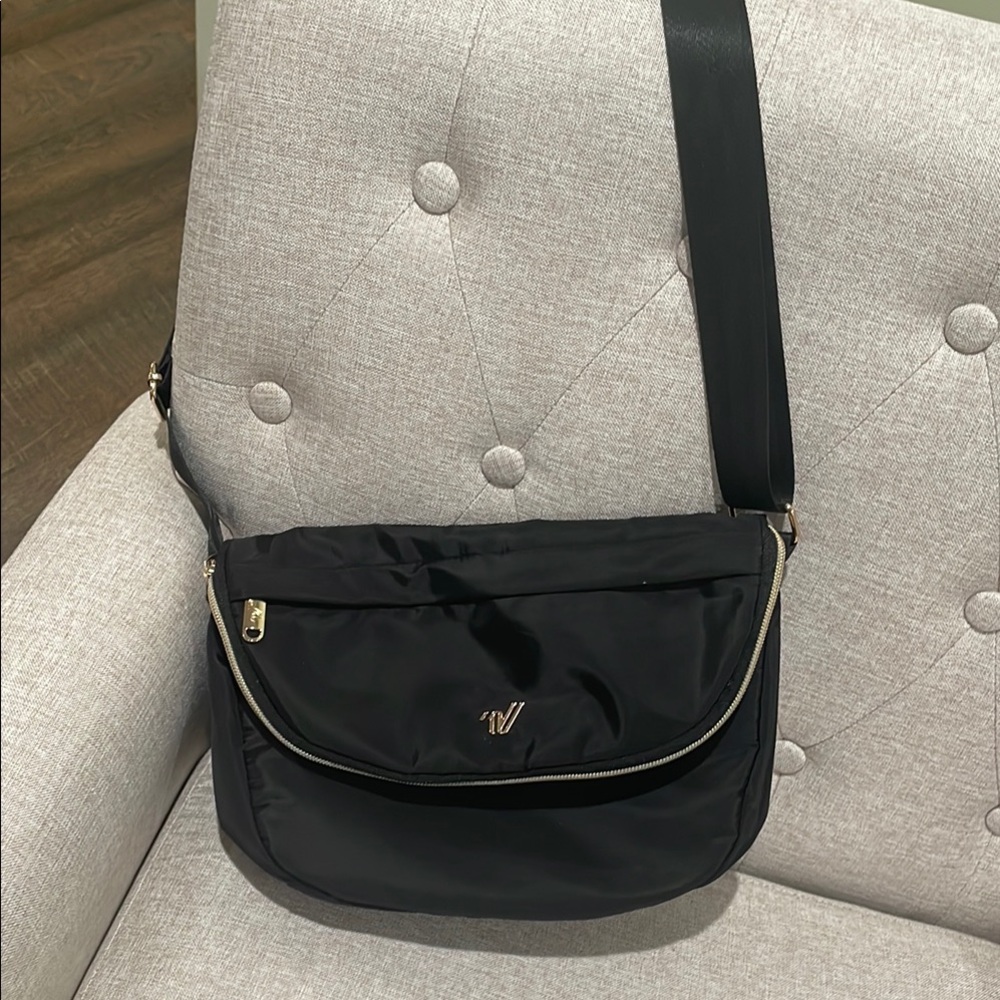 Black Varsity Crossbody Bag
